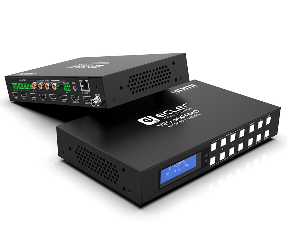 Matrice HDMI® 4x4 18 Gbit/s avec extracteur audio VEO-MXH44D