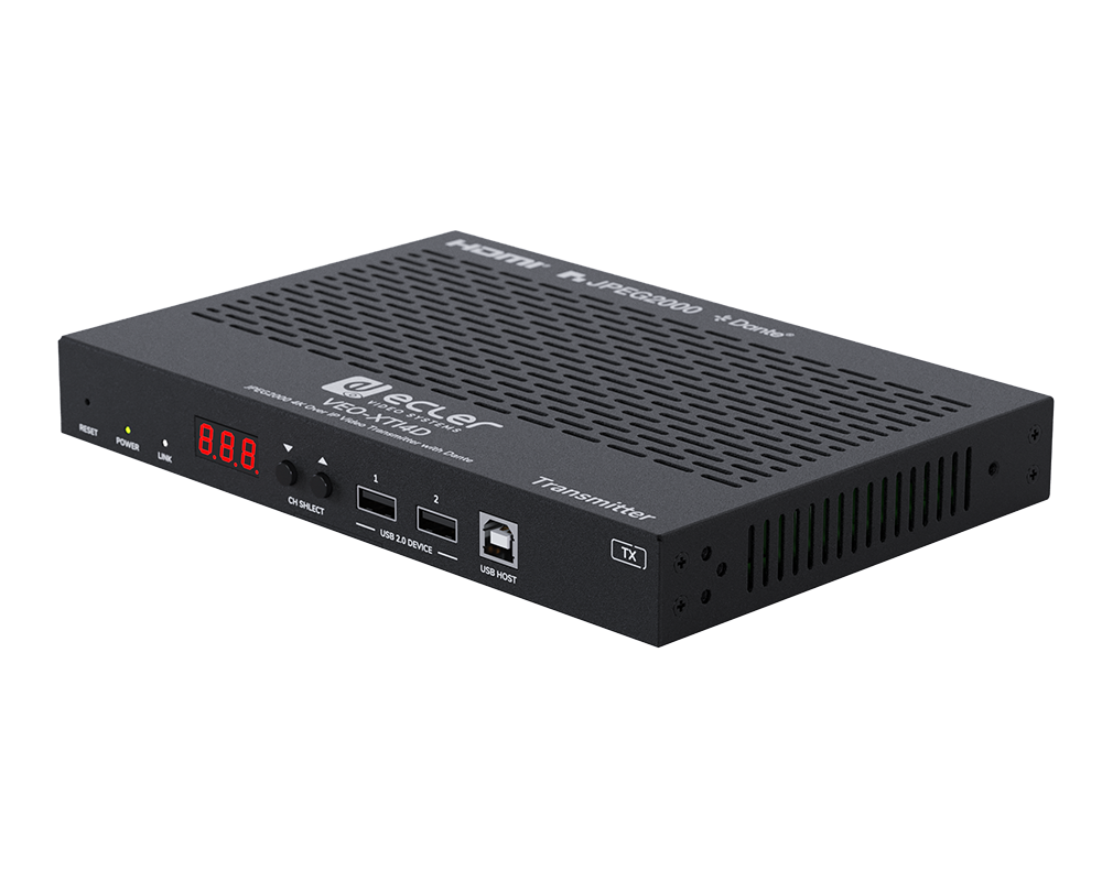 Émetteur vidéo JPEG2000 4K sur IP avec Dante® VEO-XTI4D