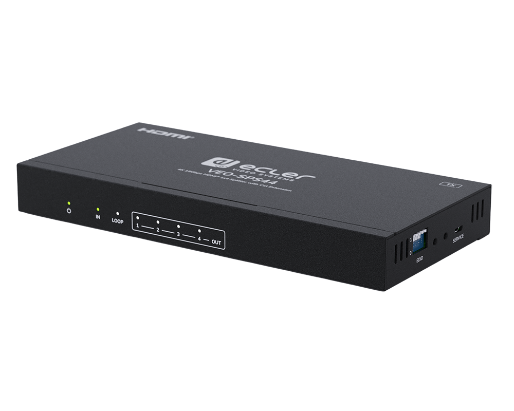 Splitter HDMI® 1x4 4K 18 Gbit/s avec extension par câble Cat VEO-SPS44