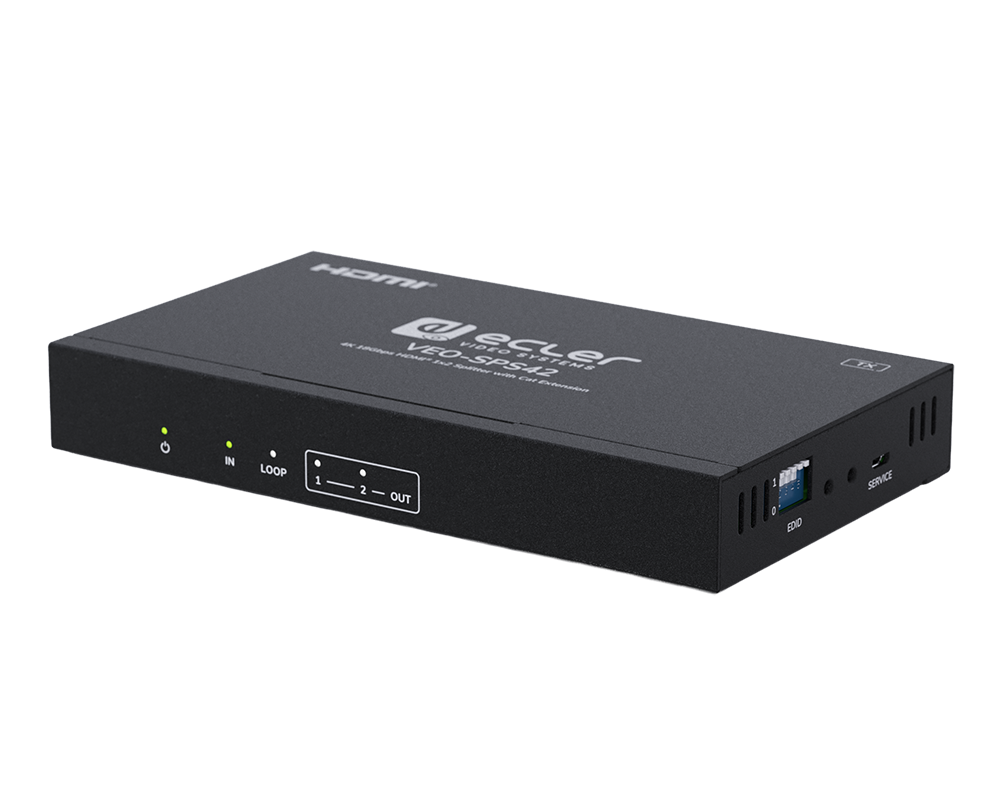 Splitter HDMI® 1x2 4K 18 Gbit/s avec extension par câble Cat VEO-SPS42